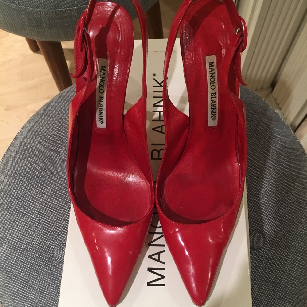 Manolo Blahnik Gala red slingback